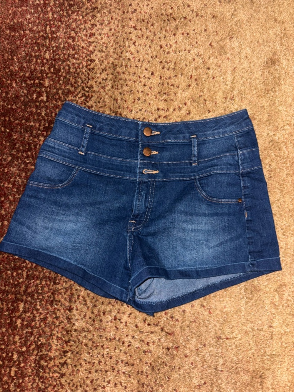refuge High-Rise Dark Indigo Denim Shorts